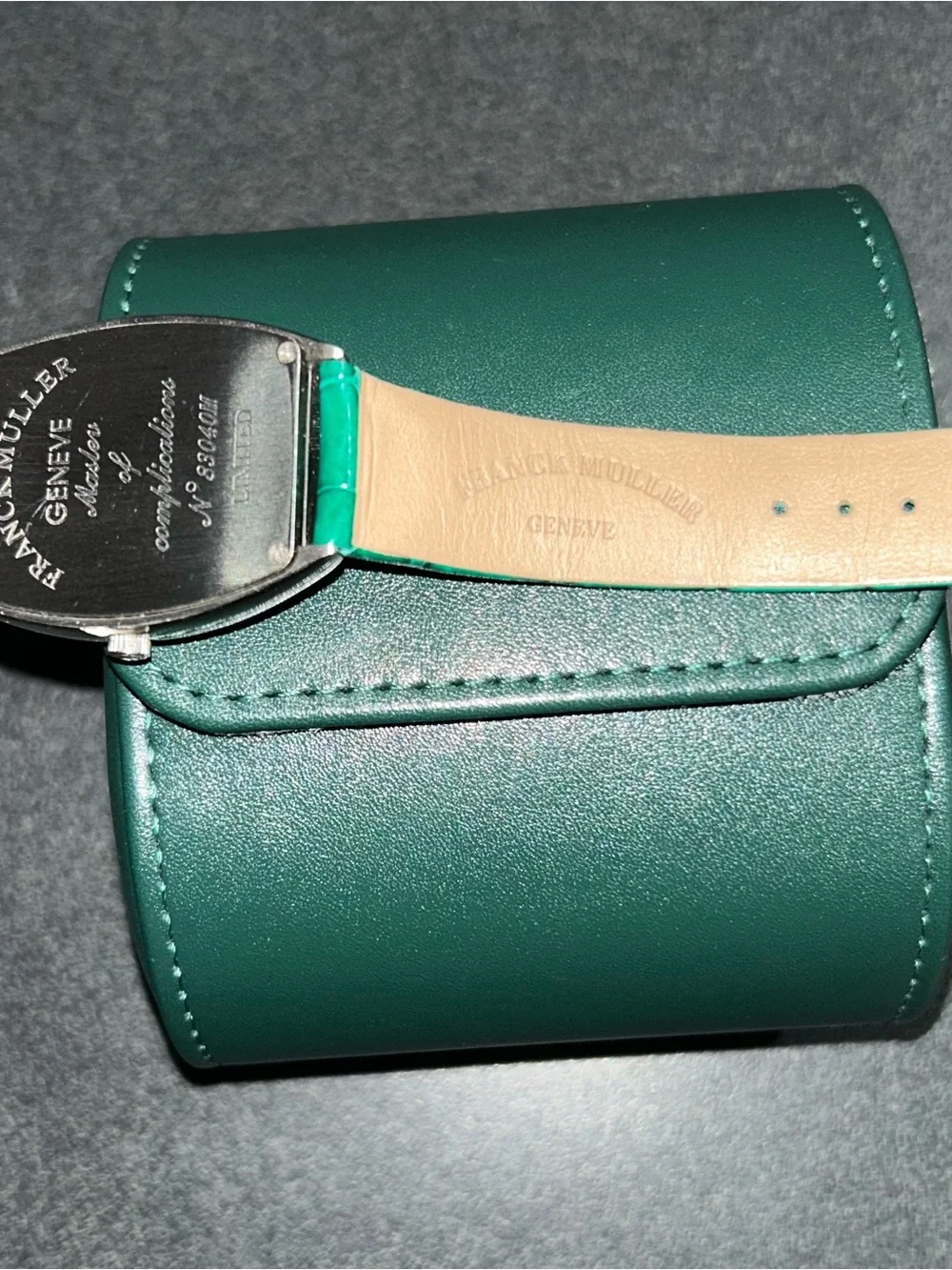 Franck Muller Conquistador Watch with Bold Green Alligator Strap
